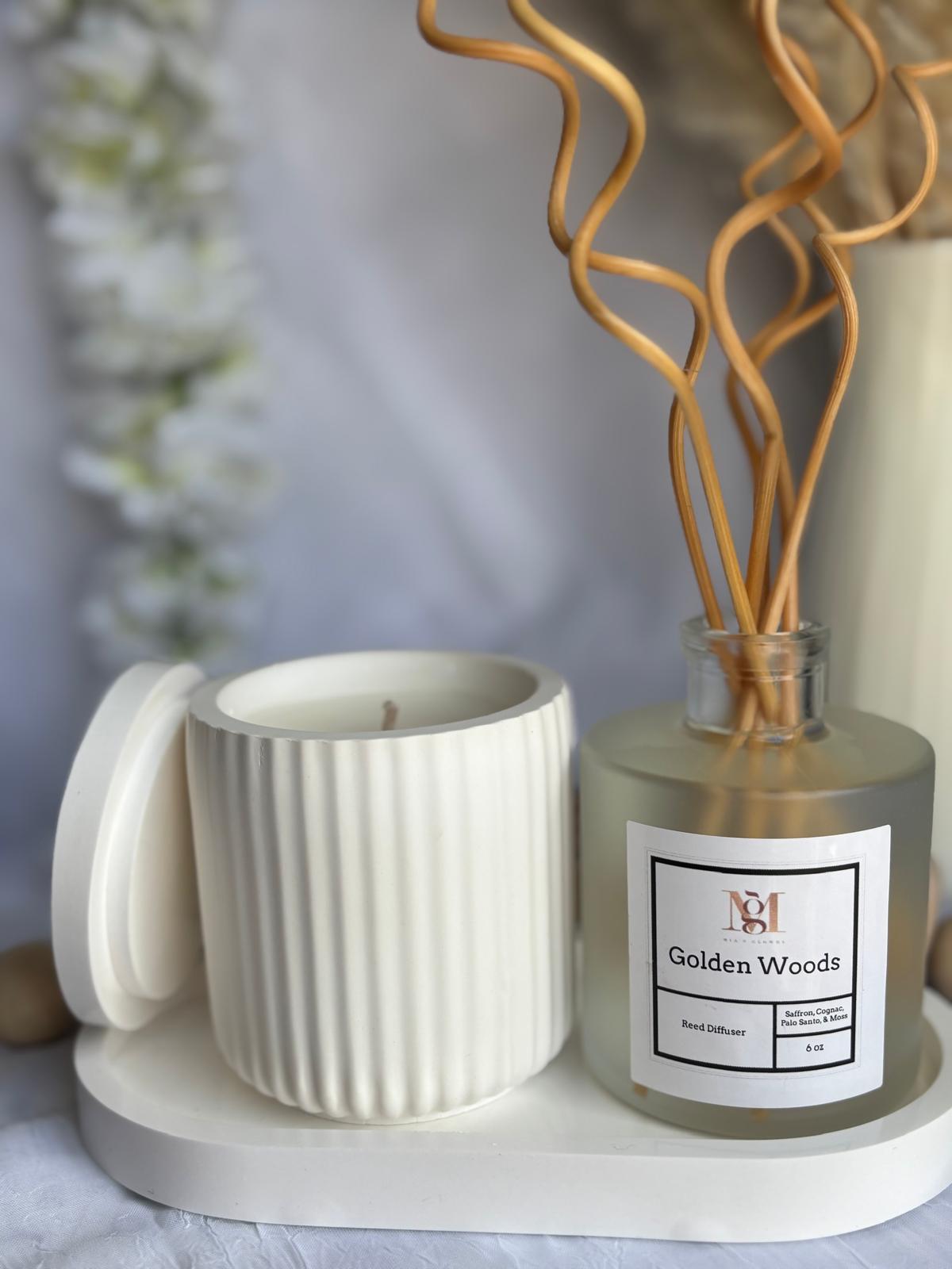 Resin Candle & Reed Diffuser Set